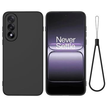 OnePlus Nord 5 Flydende silikone cover med håndrem - sort