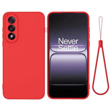 OnePlus Nord 5 Flydende silikone cover med håndrem - rød