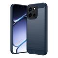 OnePlus Nord 6/Turbo 6/6V Børstet TPU Cover - Karbonfiber - blå