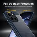 OnePlus Nord 6/Turbo 6/6V Børstet TPU Cover - Karbonfiber - blå