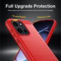 OnePlus Nord 6/Turbo 6/6V Børstet TPU Cover - Karbonfiber - rød