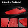 OnePlus Nord 6/Turbo 6/6V Børstet TPU Cover - Karbonfiber - rød