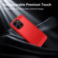 OnePlus Nord 6/Turbo 6/6V Børstet TPU Cover - Karbonfiber - rød