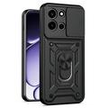 OnePlus Nord 6 Roterende Ring Hybrid Cover med Kameraskjold - Sort