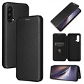 OnePlus Nord CE 5G Flip Cover - Karbonfiber - Sort