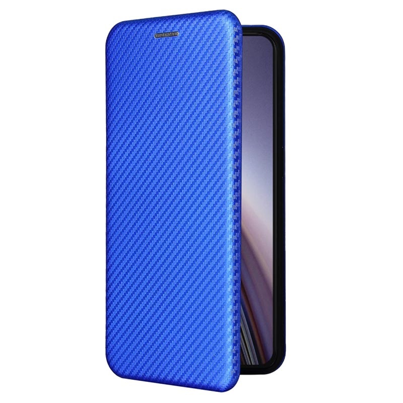 OnePlus Nord CE 5G Flip Cover Karbonfiber Blå