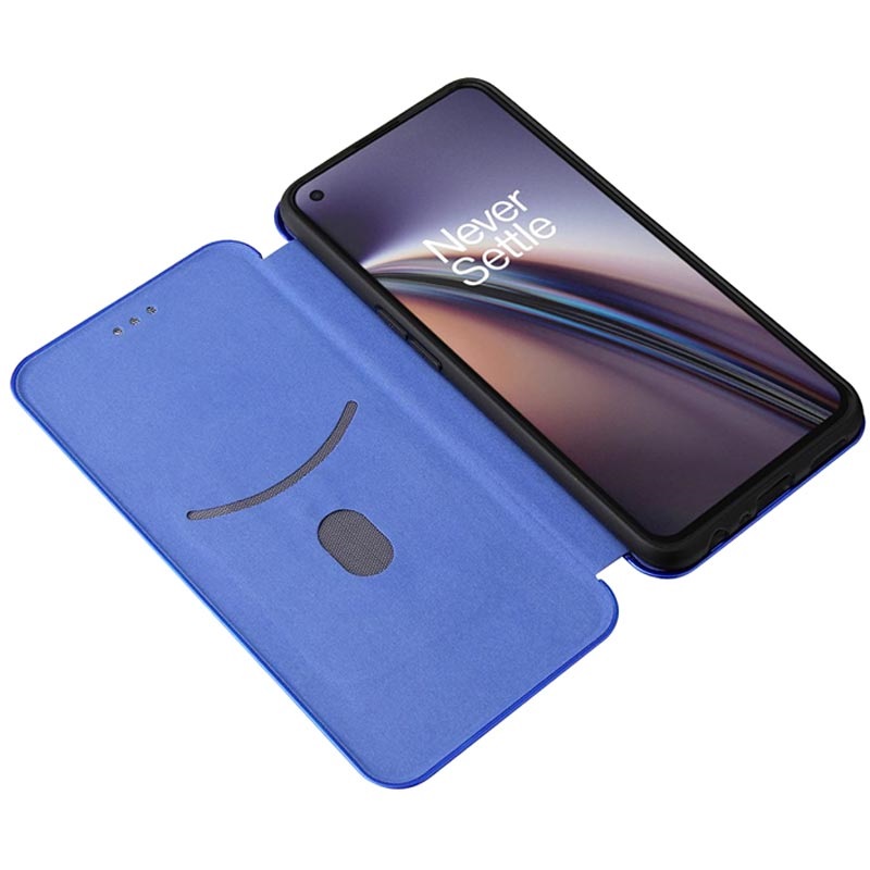OnePlus Nord CE 5G Flip Cover Karbonfiber Blå