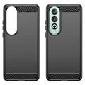 OnePlus Nord CE4 Børstet TPU Cover - Karbonfiber - Sort