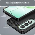 OnePlus Nord CE4 Børstet TPU Cover - Karbonfiber - Sort