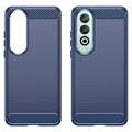 OnePlus Nord CE4 Børstet TPU Cover - Karbonfiber - Blå