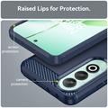 OnePlus Nord CE4 Børstet TPU Cover - Karbonfiber - Blå