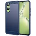 OnePlus Nord CE4 Lite/Oppo K12x Børstet TPU Cover - Karbonfiber - Blå