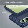 OnePlus Nord CE4 Lite/Oppo K12x Børstet TPU Cover - Karbonfiber - Blå