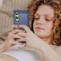 OnePlus Nord CE4 Lite/Oppo K12x Børstet TPU Cover - Karbonfiber - Blå