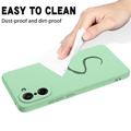 OnePlus Nord CE5 Flydende silikone cover med håndrem - grøn