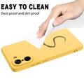OnePlus Nord CE5 Flydende silikone cover med håndrem - gul