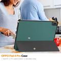 OnePlus Pad 2 Pro/Pad 3/Oppo Pad 4 Pro Tri-Fold Series Smart Folio-etui - Sortgrøn