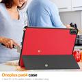 OnePlus Pad 4/Oppo Pad 5 Pro Tri-Fold Series Smart Folio-etui - rød