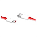 OnePlus Warp Charge Type-C Kabel 5461100018 - 1m - Rød / Hvid