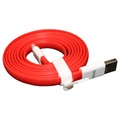 OnePlus USB Type-C kabel - Rød / hvid til opladning / synkronisering - 1,5m