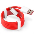 OnePlus USB Type-C kabel - Rød / hvid til opladning / synkronisering
