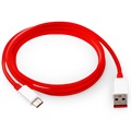 OnePlus USB Type-C kabel - Rød / hvid til opladning / synkronisering - 1m