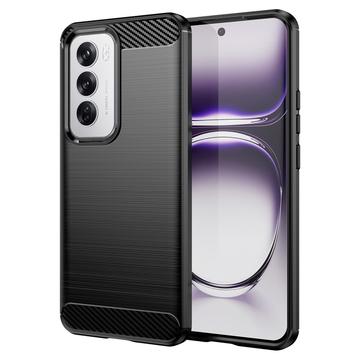 Oppo Reno12 Børstet TPU Cover - Karbonfiber