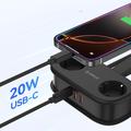 Orico AP3 5-i-1 20W stikdåse - 2x vekselstrøm, 2x USB-A, USB-C PD - Sort