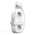 Orico AP3 6-i-1 stikdåse 65W - 2x vekselstrøm, 2x USB-A, 2x USB-C PD - hvid