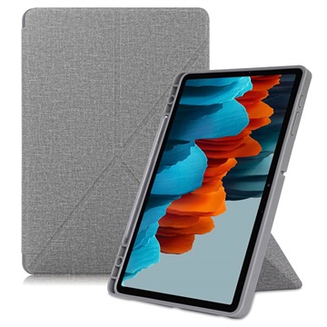 Origami Stand Samsung Galaxy Tab S7+/S8+ Folio Cover - Grå