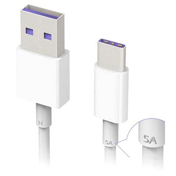 Huawei HL1289 SuperCharge USB Type-C Kabel - 1m - Hvid