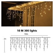 Udendørs LED Lyskæde med SOLCELLER - Med remote & timer - 300 LED lys / 10m - Varm hvid