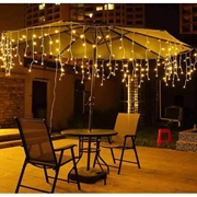 Udendørs LED Lyskæde med SOLCELLER - Med remote & timer - 300 LED lys / 10m - Varm hvid