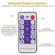 Udendørs LED Lyskæde med SOLCELLER - Med remote & timer - 300 LED lys / 10m - Varm hvid