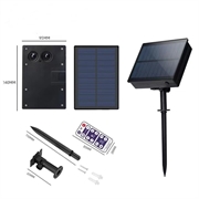 Udendørs LED Lyskæde med SOLCELLER - Med remote & timer - 300 LED lys / 10m - Varm hvid