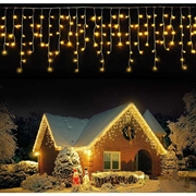 Udendørs LED Lyskæde med SOLCELLER - Med remote & timer - 300 LED lys / 10m - Varm hvid