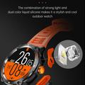 Vandtæt udendørs smartwatch KT76 m. kompas, lommelygte - 1.53" - orange