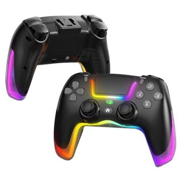 P07 Dazzle Lighting trådløs Bluetooth-controller til PS4/Android/iOS/Switch/PC - Sort