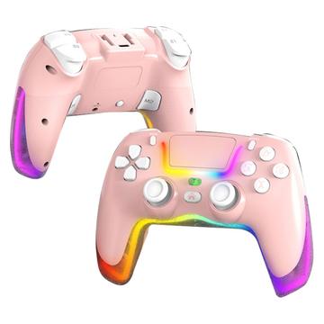 P07 Dazzle Lighting trådløs Bluetooth-controller til PS4/Android/iOS/Switch/PC - Pink