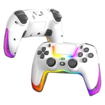 P07 Dazzle Lighting trådløs Bluetooth-controller til PS4/Android/iOS/Switch/PC - Hvid