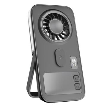 P1 ultratynd håndholdt forstøvningsventilator med digitalt display - sort