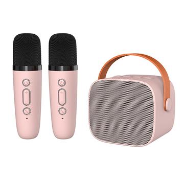 P2 Børne Karaoke Bluetooth Højttaler med 2 Mikrofoner - Pink