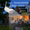 P43 solcellelampe med bevægelsessensor og simuleret overvågningskamera