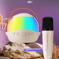 P9 Bærbar Bluetooth-karaokehøjttaler til børn med RGB og 2 trådløse mikrofoner - Beige