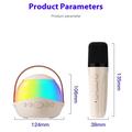P9 Bærbar Bluetooth-karaokehøjttaler til børn med RGB og 2 trådløse mikrofoner - Beige