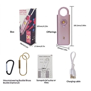 PA500 Personlig sikkerhedsalarm i aluminiumslegering, 130dB - Pink