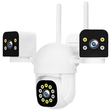 PC288-B3Y10-2MP Triple-Lens WiFi overvågningskamera PTZ med 64GB hukommelseskort