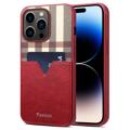 Peelcas iPhone 14 Pro Max Hybrid Cover med Kortholder - Rød
