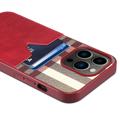 Peelcas iPhone 14 Pro Max Hybrid Cover med Kortholder - Rød
