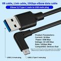 PQ102 Højhastigheds-USB-C-kabel til PC-VR til Meta Quest 2/3/3S - 1.5m/10Gbps - Sort